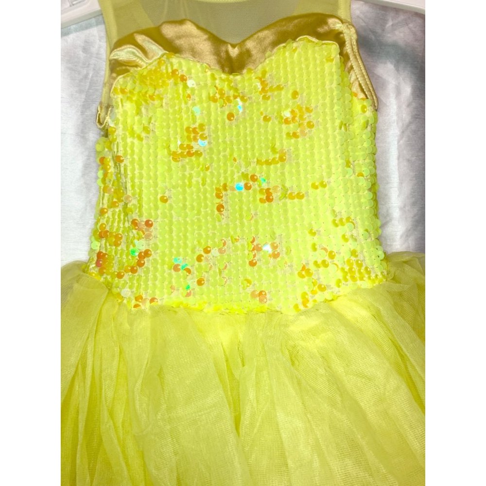 Weissman Yellow Sequin Dance Costume Girls Tutu Dress Stage Performance - Picture 3 of 6